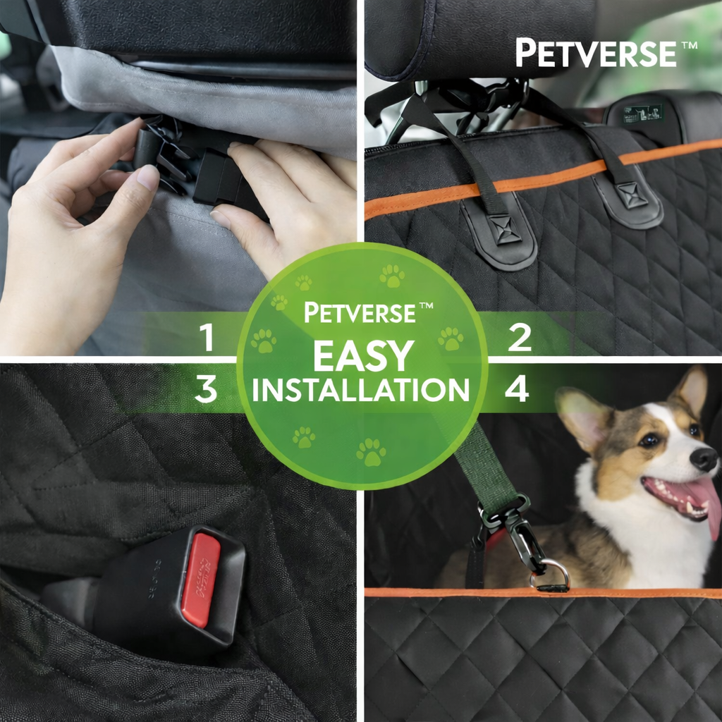 PetVerse™ Waterproof & Scratch-Proof Dog Car Seat Hammock